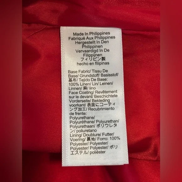 J.CREW Collection Red Laminated Linen Wrap Midi Skirt Size 16 Glossy High Rise - Picture 12 of 15